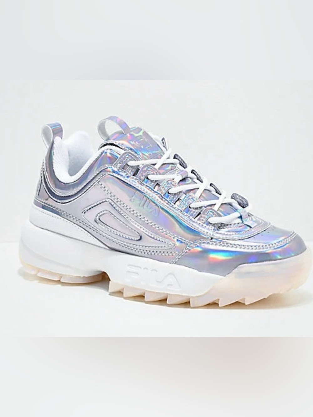 Fila Disruptor II size 8.5 iridescent opalescent women’s sneakers new in box
